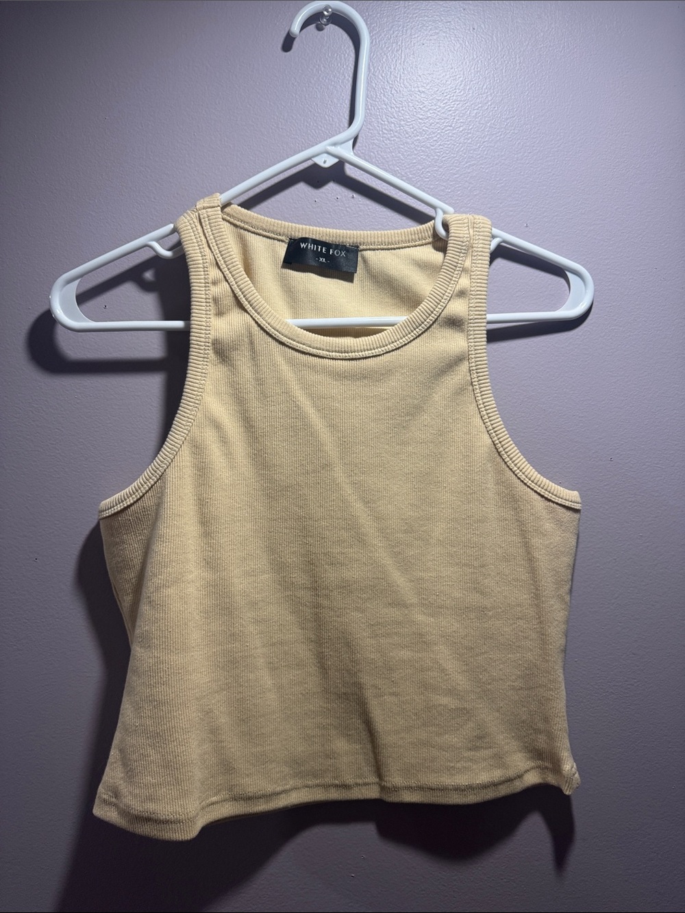 White Fox Boutique Beige Ribbed Tank Top